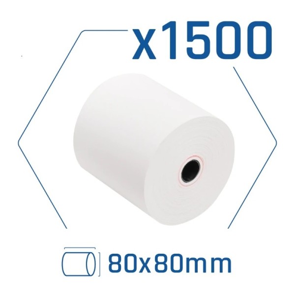 Pack 1500 rollos papel térmico sin bpa 80x80mm