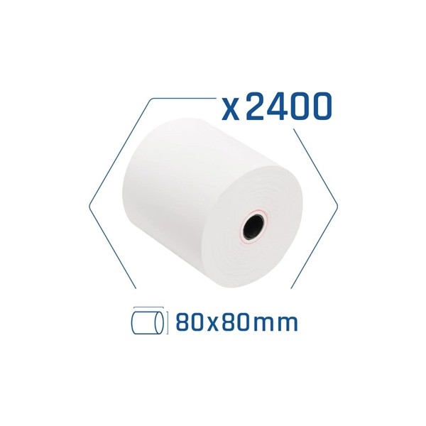 Palet 2400 rollos papel térmico sin bpa 80x80mm